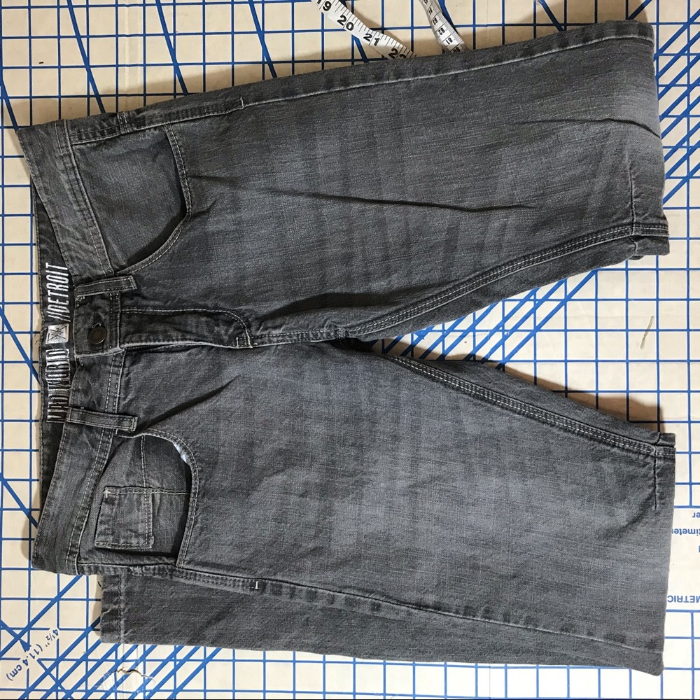 Mad world Detroit stone washed gray denim jeans 16